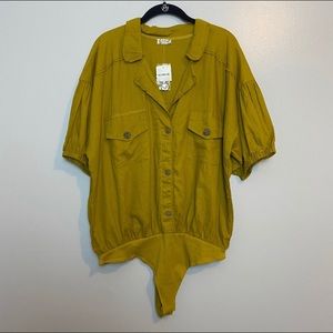 NWT FREE PEOPLE So-Fari Satin Utility Bodysuit